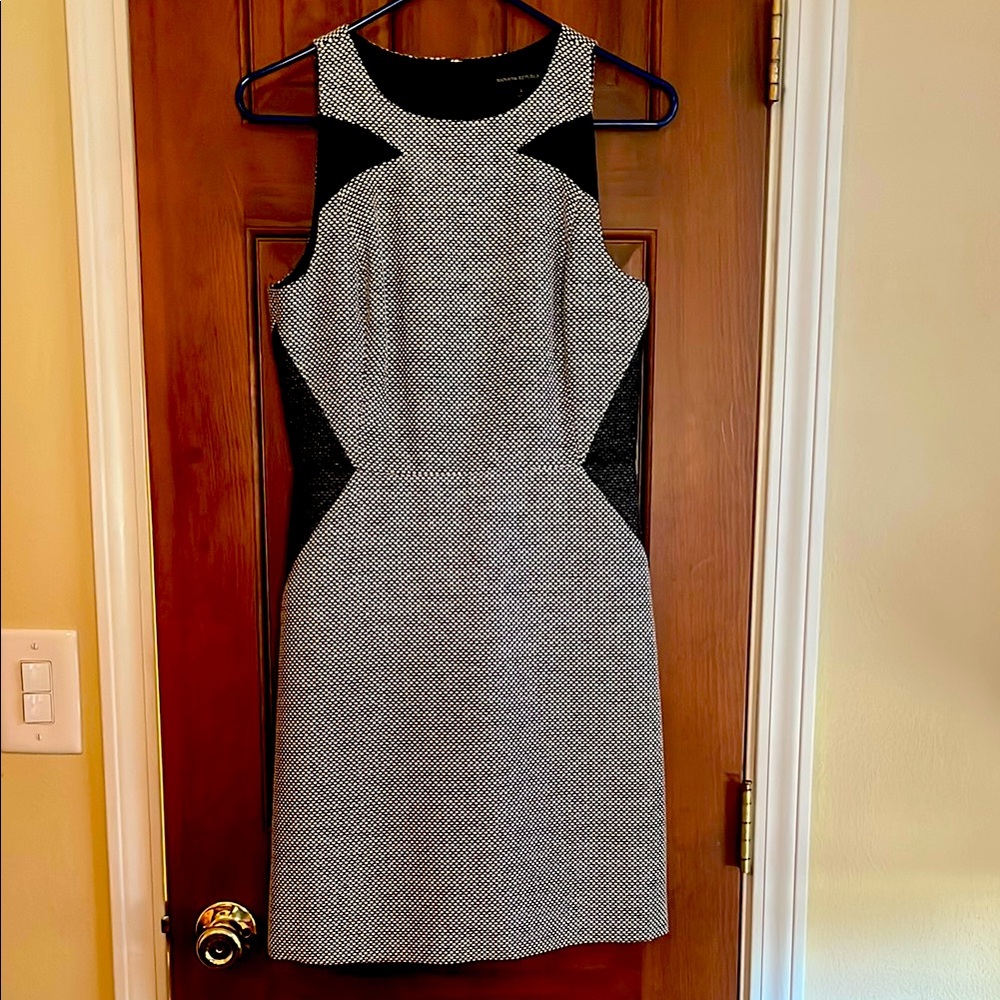 Banana Republic Halter Sheath Dress Gray Black.
